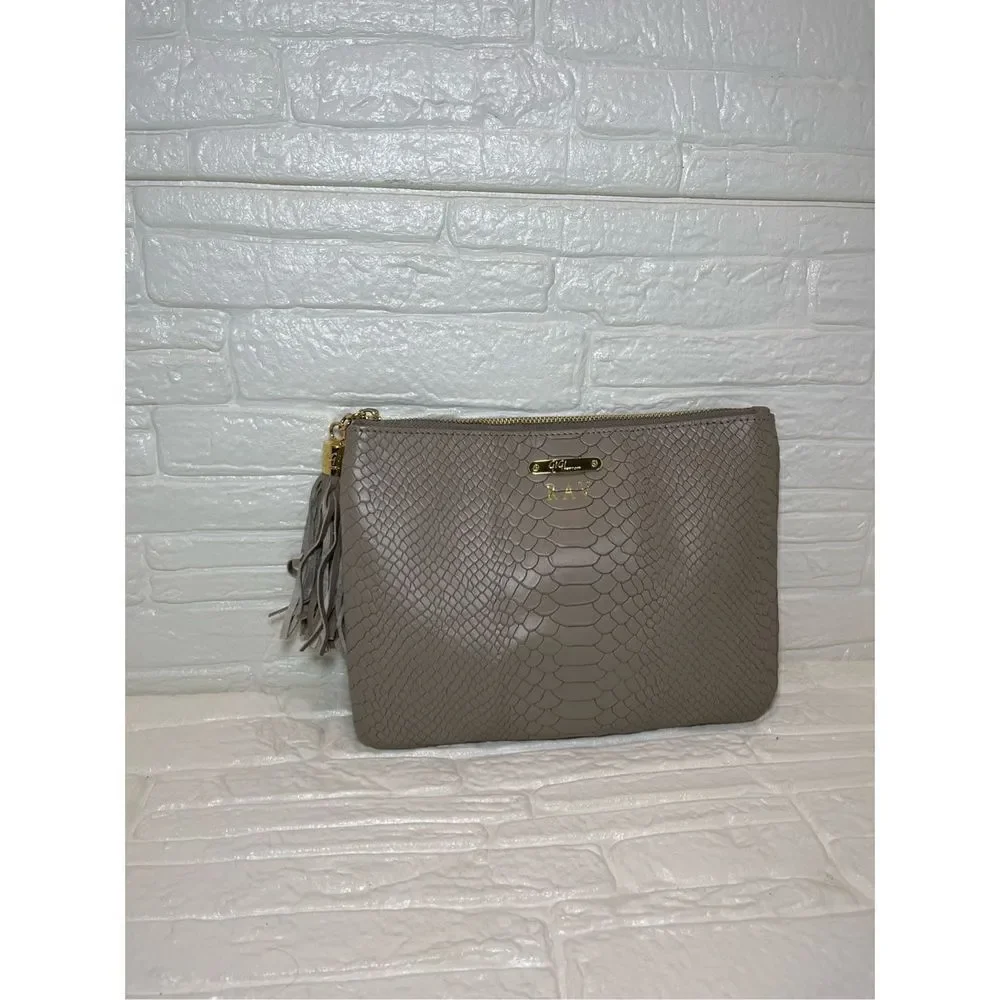 GIGI New York bag Stone Embossed Python Leather